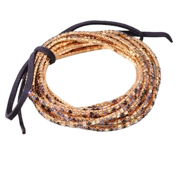 Gold Multicolor Bracelet Stack. - Picture 2 of 4